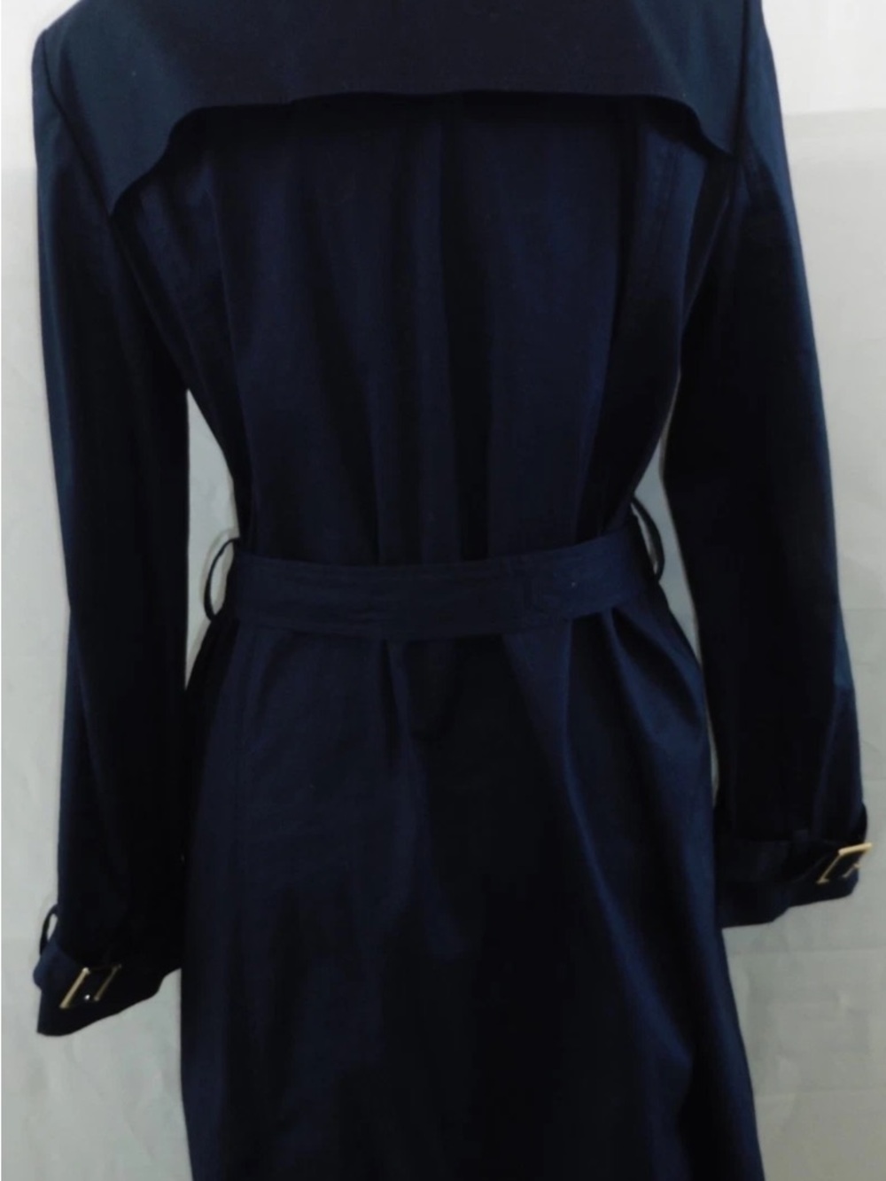 Tory Burch Navy Trench Coat with Gold Buttons - Picture 5 of 8